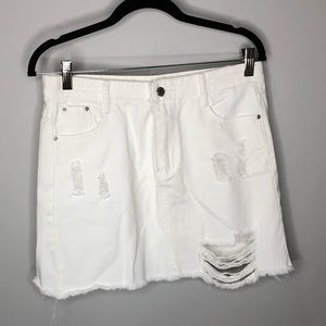White jeans skirt